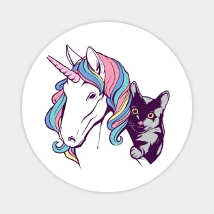 UNICORN AND CAT lovely and cute cartoon design gift Magnet